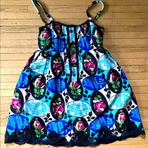 Stunning silk dress by Anna Sui. Worn once. Size 8 or 6 Anthropologie